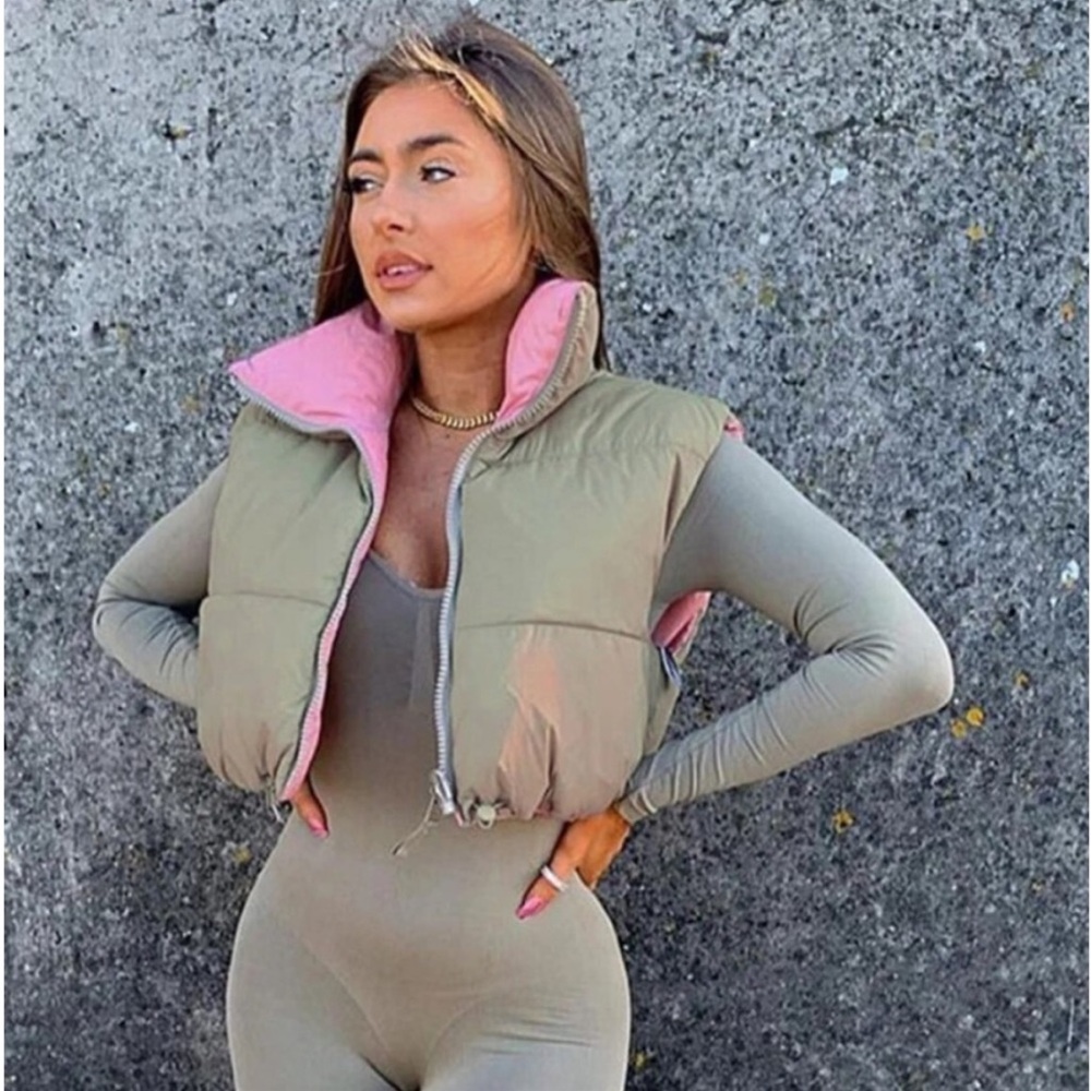 Zara Reversible Quilted Puffer Vest Size S-M